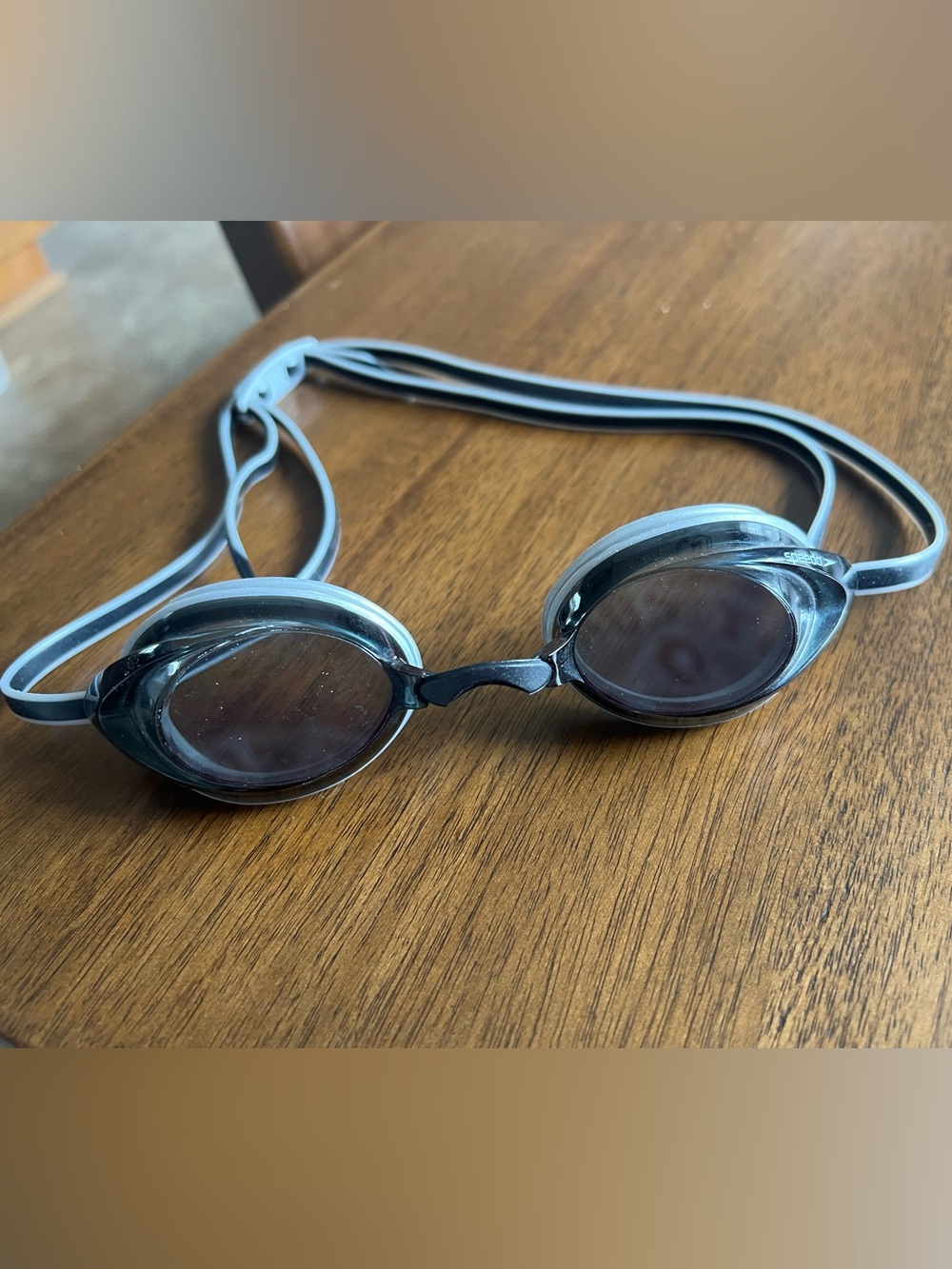 Speedo Men's Black and Gray Swim Goggles with Tinted Lenses